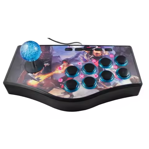 Ec-Retro Arcade Game Rocker Controller Usb Joystick For Ps2/Ps3/Pc/Android Smart Tv Built-In Vibrato