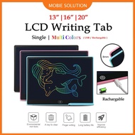 (Rechargable) LCD Writing Tablet Multi Color Screen 16" Tablet for Kids Erasable Kids Drawing Board 
