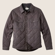 jaket motor pria FLINT AND TINDER Quilted Waxed Shirt Jacket - grey