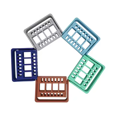 10pc Dental Endo Hand File Holder 16 Hole With Record Ruler Stand Tray For Endodontic K H R Files Or