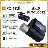 70mai A510 dash cam, HDR 60FPS resolution, 4G support, Sony sensor, built-in GPS & ADAS, App connect