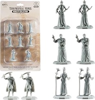 Monster Townsfolk Mini Fantasy Figures - 8pc Paintable Nobility Class Non Player Character NPC Minia