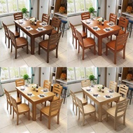 Modern Simple Solid Wood Dining Table And Chair Set Rectangular for Small Home Use 4 Person 6 Person