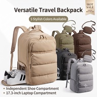 2-in-1 Travel Backpack 2026 - Fits 17.3" Laptop 35L Carry-On with Shoe Compartment & Wet/Dry Pockets