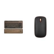 Azio Retro Compact Keyboard (Elwood) - Bluetooth Wireless/USB Wired Vintage Backlit Walnut Wood & RM