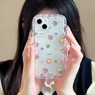Photo frame airbag case for iphone 14promax 11 13 12 7Plus X XS Max flowers strawberry cover
