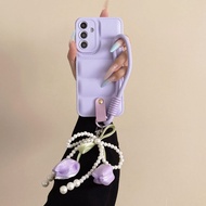 Solid Color Down Jacket Phone Case With Tulip Accessory Wrist Strap, Shockproof Multiple Colors Avai