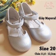 Mayoral Doll Shoes size 20 In Silver Snake Skin Color Excellent For Girls With Feet 11.6-12.3Cm. Exp