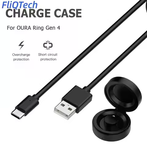 Compatible with Oura Ring Gen 4 Charging Case Portable Safe Charging Dock with USB-C Cable for Smart
