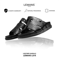 LEMANS men's cross-strap sandals LS5.16, fragrant 2-layer rubber sole, genuine youthful 3-layer leat