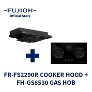 FUJIOH FR-FS2290R Slim Cooker Hood (Recycling) + FH-GS6530 Gas Hob with 3 Burners