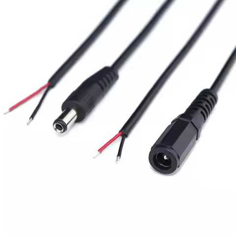 DC Power Cable 5.5*2.1 5.5*2. Barrel Jack Cable Female to Open or Plug to Open with Red/Black Wire P