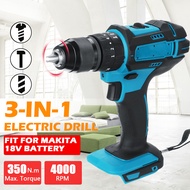 18V 2ความเร็ว3/8 ''3ใน1 520N.M แรงบิดไฟฟ้าไร้สายเจาะสว่านผลกระทบของค้อนเจาะไฟฟ้าชุดไขควงสำหรับ Makita 18V แบตเตอรี่ [ไม่รวมแบตเตอรี่]