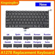 New Replacement Keyboard US UK Spain French Russian For Macbook Pro 13" A1278 Keyboard 2009 2010 201