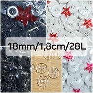 / Buttons, 18mm Glass Pants, 1.8cm/ 28L @144 pcs Clear Buttons