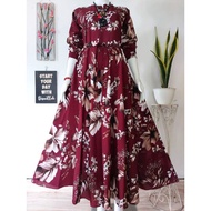 Gamis wanita motif Bunga sepatu Maxy Gamis korean style wanita lagi trend Gamis mawar bunga sepatu