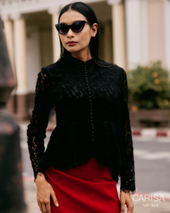 เสื้อลูกไม้ฝรั่งเศสเนื้อนิ่มทั้งตัว Carisa New Collection เรียบหรู เน้นงานตัดเย็บอย่างดี  แขนยาว [42