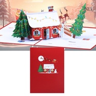 NEX Enchanting 3D Christmas House Card Memorable Decord for Holiday Celebration