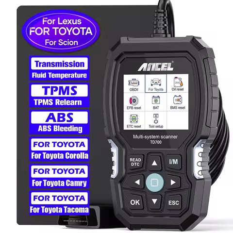 ANCEL TD700 OBD2 Car Scanner for Toyota Code Reader Full Systems Diagnostic Tool Transmission Fluid 