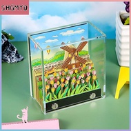 【SHGMYD】 3D ปฏิทิน2026กระดาษที่ไม่ซ้ำกันแท่ง3D แผ่นจดบันทึกและนาฬิกาปฏิทินตั้งโต๊ะศิลปะปฏิทินตั้งโต๊