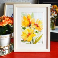 原創水彩畫現代繪畫牡丹藝術 18x24 厘米