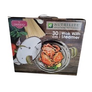 【Ready Stock】Amway Nutrilite Chefology Swiss 30cm Wok with Steamer