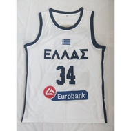 No. 34 Greece National Team Antetokounmpo Adeto Kunbo Long-Armed Monster Embroidered Jersey Trendy