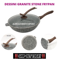 NEW! 28CM DESSINI STONE GRANITE WOK FRYPAN / KUALI BATU DESSINI FRYING PAN NON STICK / PERIUK BATU V