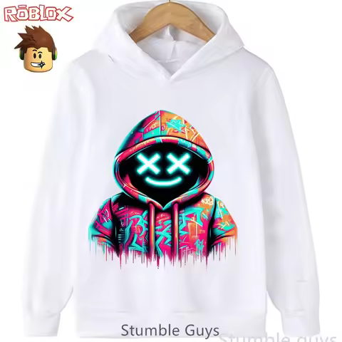 Roblox Kids Warm Hoodie 3-12Y Sweatshirt Trendy Game Graphic Boys Girls Casual Outfit