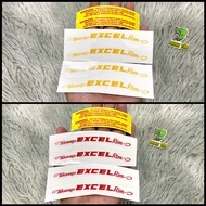Excel Rim Stamp Set Includes 6 Stamps (4tem excel + 2 Warning Stamps) With Bright Color Braces
