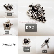 #K91 Black Hypersthene Stone Pendants/Rings/Brooch 金运石吊坠胸针戒指 Hitam Batu Loket Rantai Cincin Mens Lad