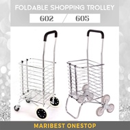 Wheel 4 Wheel / 6 Foldable Trolley, Aluminium Light Duty Shopping Cart #602 / #605
