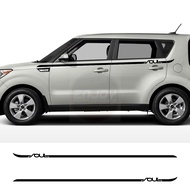 2PCS Car Side Body Stripes Stickers Kia Soul 1 2 3 EV Line Graphics Decoration Auto Accessories Viny