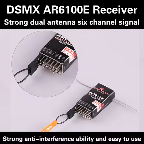 AR6100e 6-Channel Receiver for Spektrum DSM2 JR 2.4GHz Micro Aircraft Helicopter - Six-Pass Channel 