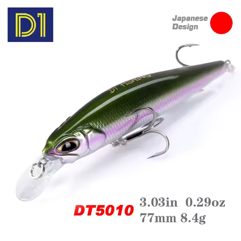 D1 Realis Minnow Fishing Lures Artificial Wobblers 77F&8.5g 65S&5g Hard Bait Jerkbait Depth 0.8-1.5m