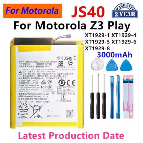 100% Original JS40 3000mAh Battery For Motorola Moto Z3 Play XT1929-1 XT1929-4 XT1929-5 XT1929-6 XT1