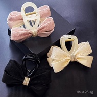 New Korean Style Elegant Bowknot2024Women's Shark Clip Medium Hair Clip Claw Clip Back of Head Hair 