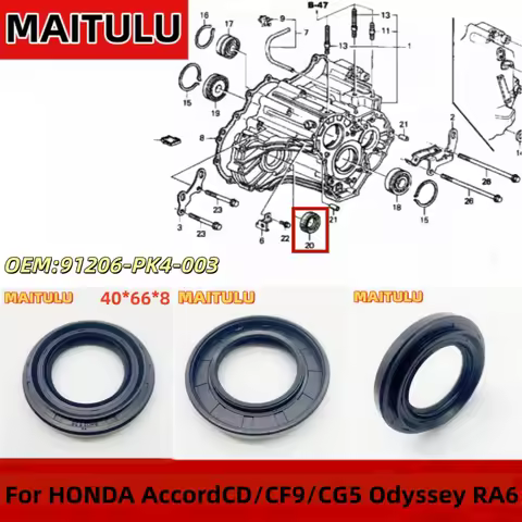 Right Halfshaft Oil Seal OEM 91206-PK4-003 For HONDA Accord CD/CF9/CG5 Disclosure Odyssey RA6 Size 4