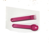 Tupperware cutlery / Sudu dan garfu tupperware (set) - pink