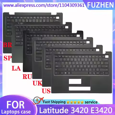 New For Latitude 3420 E3420 Laptop Host Cover/Bottom Cover/Palm Pad Keyboard/US/UK/SP/LA/RU/BR Keybo