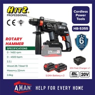 HITZ 20V Rotary Hammer Drill Cordless Brushless Shock-Absorption Rechargeable Electric Hammer SIRIM 