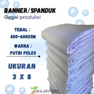 BANNER/ BANNER (white plain) Size 3 x 8m