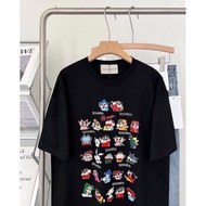 320gsm 100% Cotton Unisex Oversized T-shirt plus size Couple Tees baju lelaki纯棉重磅宽松蜡笔小新印花短袖男女情侣衣大码