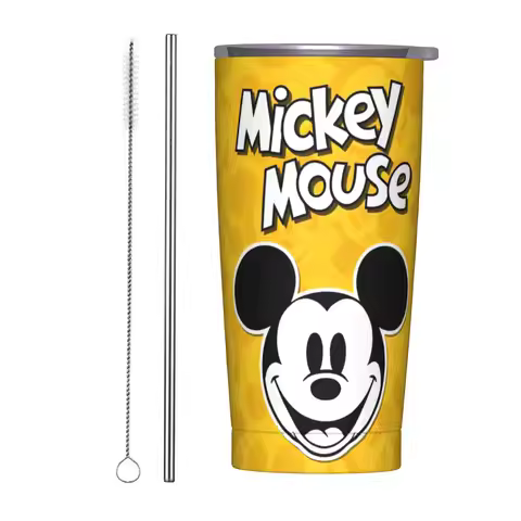 Mickey Mouse Face Tumbler Vacuum Insulated Thermal Cup Vacuum Flask Double Wall Mugs Water Bottle, 2