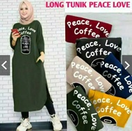 Long Tunik Peace Love Coffee Ld 110 P 115