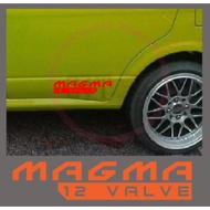 CFS562 2X pcs Classic Proton Saga Iswara Magma 12 Valve Logo Stiker Sticker Vinyl Decal Stripes Cermin Depan Belakang Ke