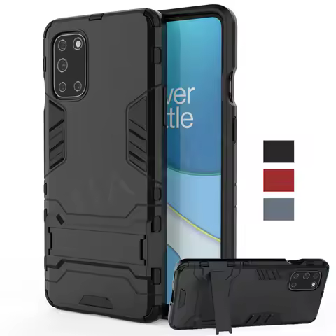 For Oneplus 8T Case Cover TPU Bumper Robot Holder Stand Shockproof Armor Back Cover One Plus 8 T 7 P