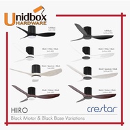 Crestar Hiro NO LIGHT (42inch &amp; 50inch Black / White / Walnut Wood / SW Blades) Smart Ceiling fans