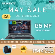GIGABYTE G5 MF GAMING LAPTOP I5-12500H/8GB RAM DDR4/512GB SSD/15.6 FHD IPS 144HZ /RTX 4050 6GB GDDR6