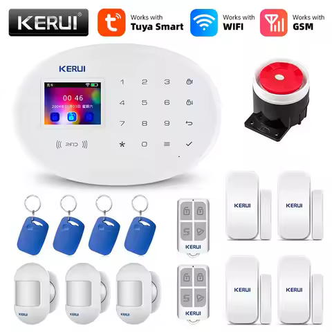 KERUI Tuya WIFI GSM Alarm System Smart Home Security Buglar RFID APP Wireless Motion Sensor Detector